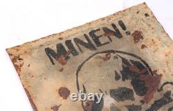 Minen Mines German WW2 Sign war period WWII Germany Army bones Battlefield road