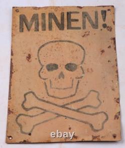 Minen Mines German WW2 Sign war period WWII Germany bones Battlefield road Army