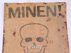 Minen Mines German WW2 Sign war period WWII Germany bones Battlefield road Army