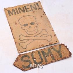 Minen Mines German WW2 Sign war period WWII Germany bones Battlefield road Army