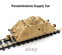 N Scale German Army Armored Train Panzer Draisine 3-Car Kit withPower Drive WWII