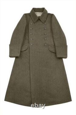 New Men military harbor WW2 WWII German M40 Heer DAK EM Grey Wool Greatcoat