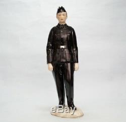 Nymphenburg German soldier figure in black uniform of Army WWII 1941