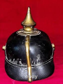 ORIGINAL WWI IMPERIAL GERMAN ARMY HELMET BAVARIAN PICKELHAUBE with LINER