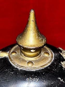 ORIGINAL WWI IMPERIAL GERMAN ARMY HELMET BAVARIAN PICKELHAUBE with LINER