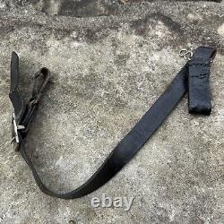 ORIGINAL WWII WW2 German Army NCO Officer Leather Belt Sword Hanger Stiff