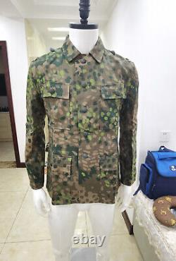Only SIZE XL GERMAN ARMY LINEN HBT DOT 44 PEA CAMO M43 FIELD TUNIC & TROUSERS