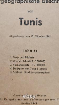 Original 1941 WWII German Tunis Military Geographical Maps Set Berlin Army