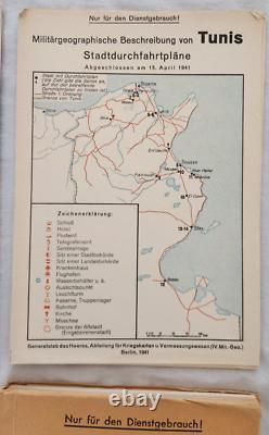 Original 1941 WWII German Tunis Military Geographical Maps Set Berlin Army