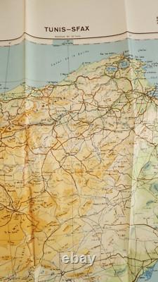 Original 1941 WWII German Tunis Military Geographical Maps Set Berlin Army