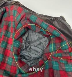 Original 30-40's WWII German Leather Motorcycle Jacket Brown DRP Zipp