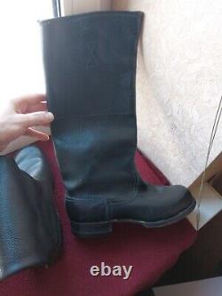 Original German Army Officer's High Boots Black Leather Tall Boots schmoller