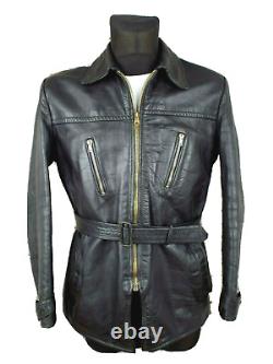 Original German Leather Jacket M Vintage Motorcycle Genuine WW2 Rare