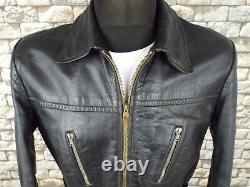 Original German Leather Jacket M Vintage Motorcycle Genuine WW2 Rare