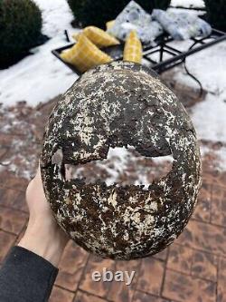 Original German WW2 M35 Army Winter Camo Relic Helmet Shell