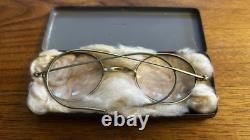 Original German Wwii Ww2 Army Wermacht Soldier John Lennon Eyeglasses Metal Case