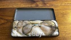 Original German Wwii Ww2 Army Wermacht Soldier John Lennon Eyeglasses Metal Case