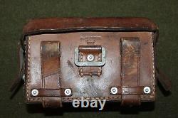 Original Pre WW2 German Army Medics Brown Leather Belt Pouch 1937 d, Empty