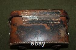 Original Pre WW2 German Army Medics Brown Leather Belt Pouch 1937 d, Empty
