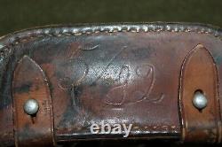 Original Pre WW2 German Army Medics Brown Leather Belt Pouch 1937 d, Empty