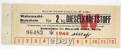 Original Rare GERMAN WW2 ARMY RATION CARD, 1944