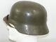 Original Untouched German Helmet M35 Overpaint Aluminum Liner Germany Ww2 Army