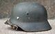 Original Untouched German Helmet M35 Overpaint Alum Liner Ww2 Army