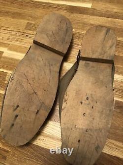 Original WW 2 German POW KZ Camp Made Wooden Shoes, Soldier, Military Army