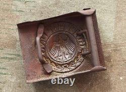 Original WW2 Battl. Relic German army Belt Buckle Gott Mit Uns = Weimar = M1921