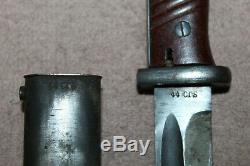 Original WW2 German Army K98 Bayonet withMatching Scabbard, 44 crs
