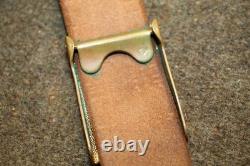 Original WW2 German Army Officer's Black Leather Trouser Belt withPebbled Buckle