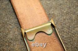 Original WW2 German Army Officer's Black Leather Trouser Belt withPebbled Buckle