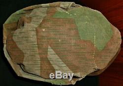 Original WW2 German Army Splinter Camo Elite Uniform Cap Hat Vintage Antique