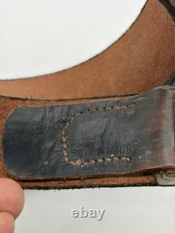 Original WW2 German army Leather Belt For Use With Y-straps, Bayonet, A-frame