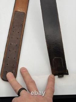 Original WW2 German army Leather Belt For Use With Y-straps, Bayonet, A-frame