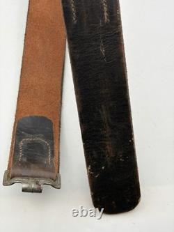 Original WW2 German army Leather Belt For Use With Y-straps, Bayonet, A-frame