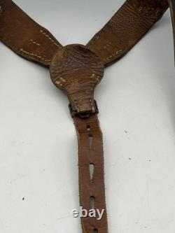 Original WW2 German army Y-straps Leather For Use With Belt Bayonet A-frame