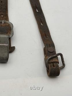 Original WW2 German army Y-straps Leather For Use With Belt Bayonet A-frame