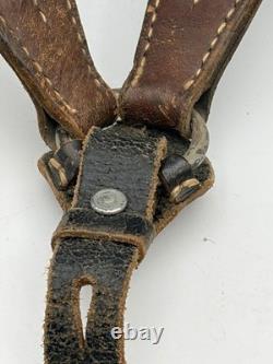 Original WW2 German army Y-straps Leather For Use With Belt Bayonet A-frame