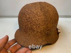 Original WW2 Normandy Relic German Army Wehrmacht Helmet Battle Damaged #2