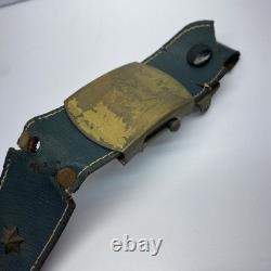 Original WWI Or WWIl German Military Belt Buckle And Leather Tab