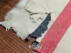 Original WWII German Army Blanket Blue/Red Stripe Wehrmacht Heer AS-IS Wool