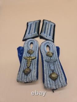 Original WWII German Army Medical Officer Shoulder Board Collar Tab Medic Lot