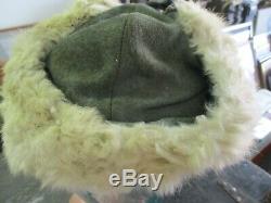 Original WWII German Army Rabbit Fur Winter Hat