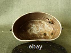 Original WWII German Army aluminium Mess kit / Italian type/ with Battle damage