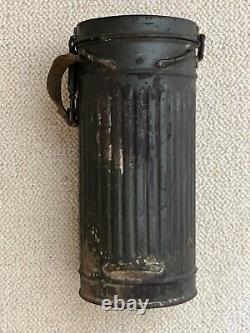 Original WWII German Army gas mask container canister, a very nice example