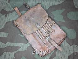 Original WWII German M35 Brown Leather Map Case Mapcase Army Heer Wehrmacht WW2