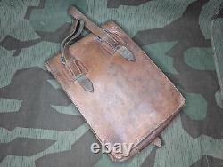 Original WWII German M35 Brown Leather Map Case Mapcase Army Heer Wehrmacht WW2