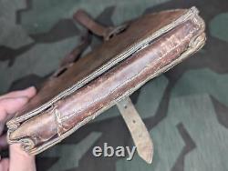 Original WWII German M35 Brown Leather Map Case Mapcase Army Heer Wehrmacht WW2