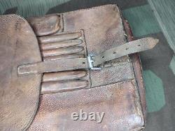 Original WWII German M35 Brown Leather Map Case Mapcase Army Heer Wehrmacht WW2